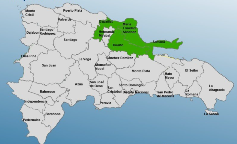 COE emite alerta verde para cuatro provincias por lluvias asociadas a sistema frontal