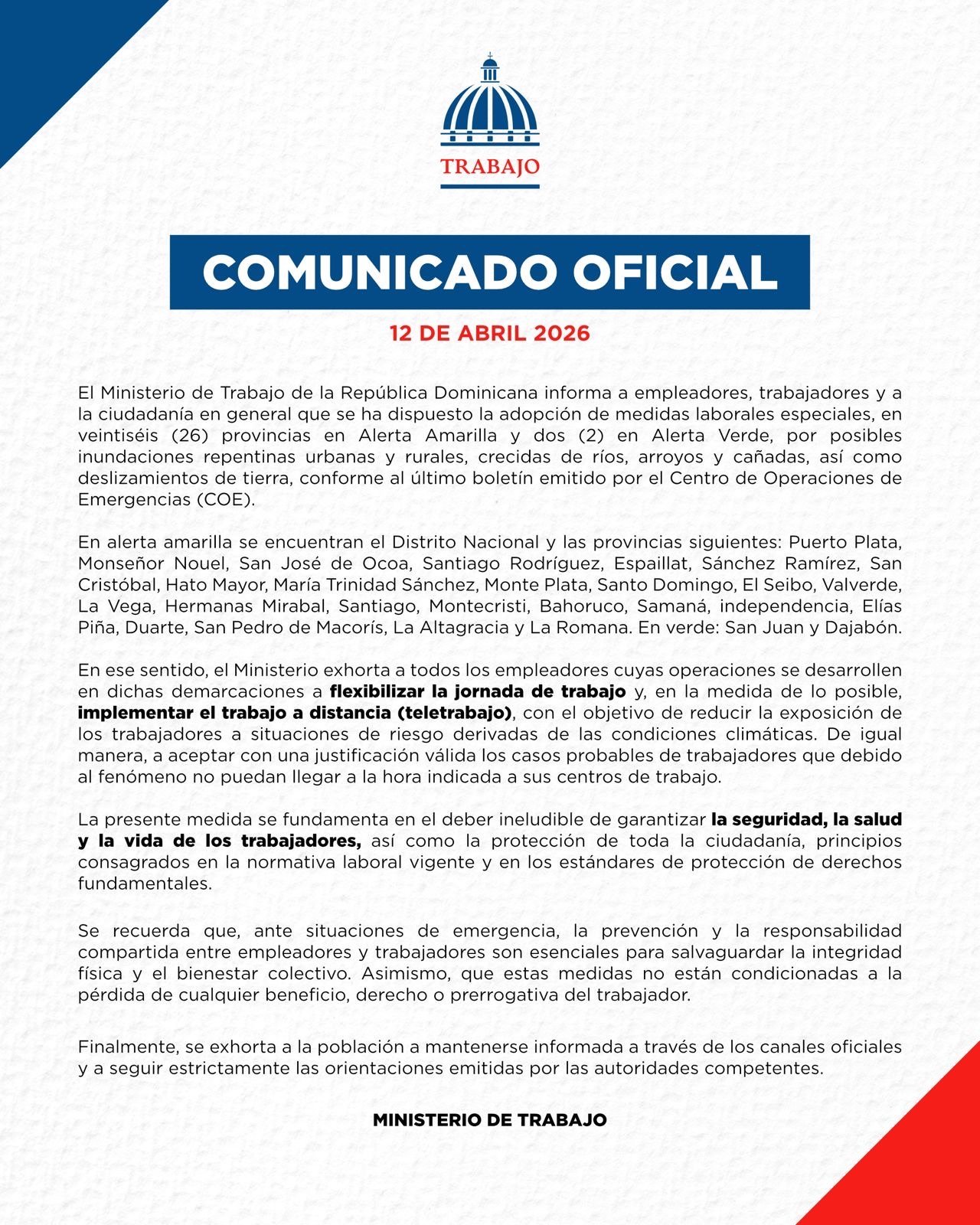 COMUNICADO OFICIAL