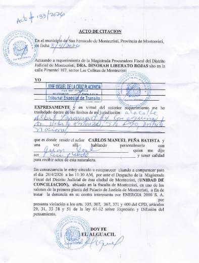 Carlos Peña evade a la justicia y se escuda en redes sociales: Ministerio Público le otorga un último plazo bajo advertencia de arrestoMontecristi, República Dominicana. –