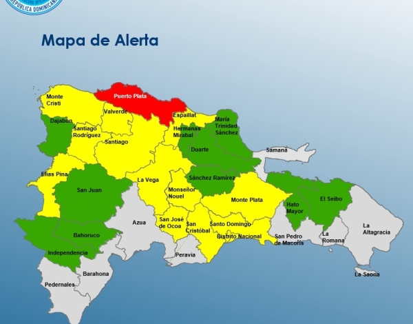 El COE coloca 01 provincia en alerta roja, amplía 12 y el Distrito Nacional y mantiene 10 en verde
