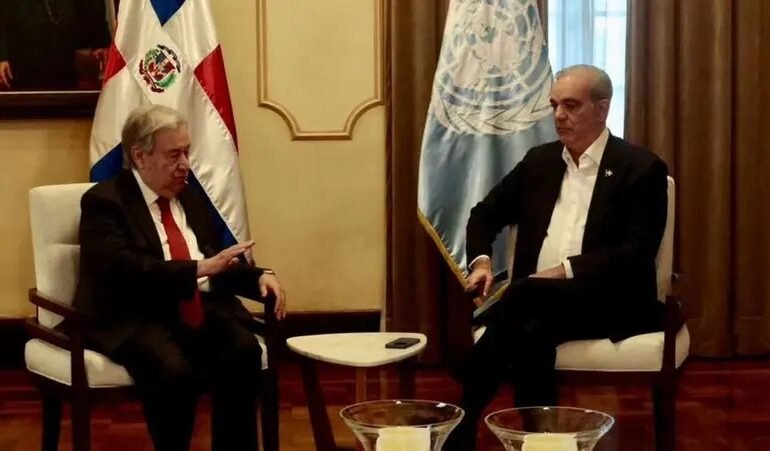 Presidente Luis Abinader se reúne en el Palacio Nacional con el secretario general de la ONU, António Guterres