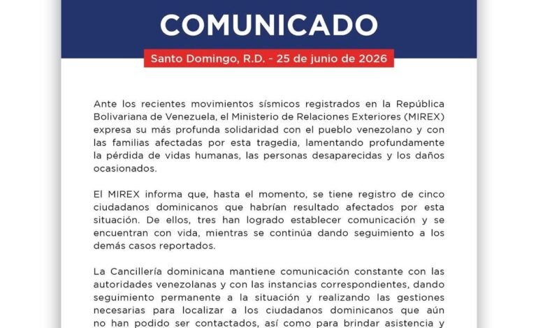 MIREX ofrece números de asistencia para dominicanos en Venezuela o con familiares en ese país