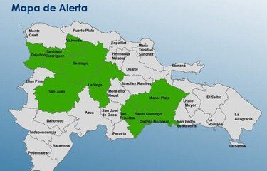 COE coloca nueve provincias y el Distrito Nacional en alerta verde por lluvias