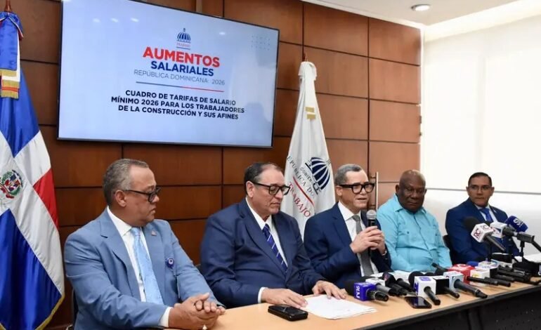 Gobierno acuerda aumento de 20 % al salario mínimo de los trabajadores de la construcción