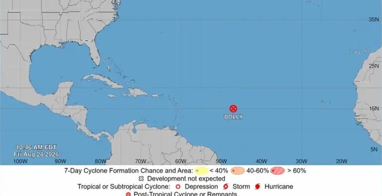 Dolly se degrada a onda tropical pero sus remanentes podrían provocar fuertes lluvias en RD