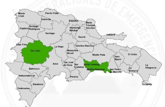COE mantiene alerta verde para SD, San Juan y el DN por lluvias